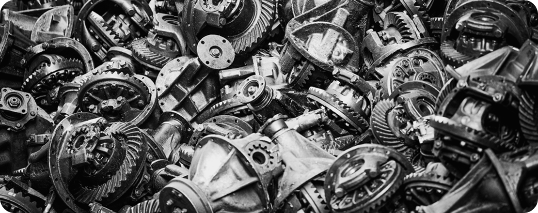 Pile of used auto parts